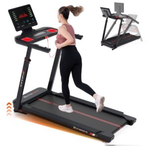 CITYSPORTS NB6 Verstellbare Steigung mit Handläufen APP Laufband, Schwarz