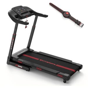 CITYSPORTS Verstellbare Steigung 1-15 km/h Klappbar APP Laufband, Schwarz