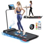 BLACK LORD 4-in-1 mit 16 km/h 3,2 PS und Steigung Haltegriff Laufband, Schwarz