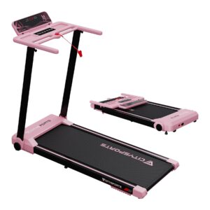 CITYSPORTS WP9 für Zuhause 1-12km/h Klappbares Laufband, Rosa