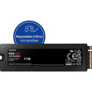 SAMSUNG 990 PRO Heatsink PS5 1TB, Gaming Festplatte, Schwarz